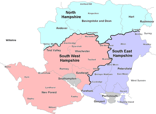 Electrician In Hampshire Areas Map