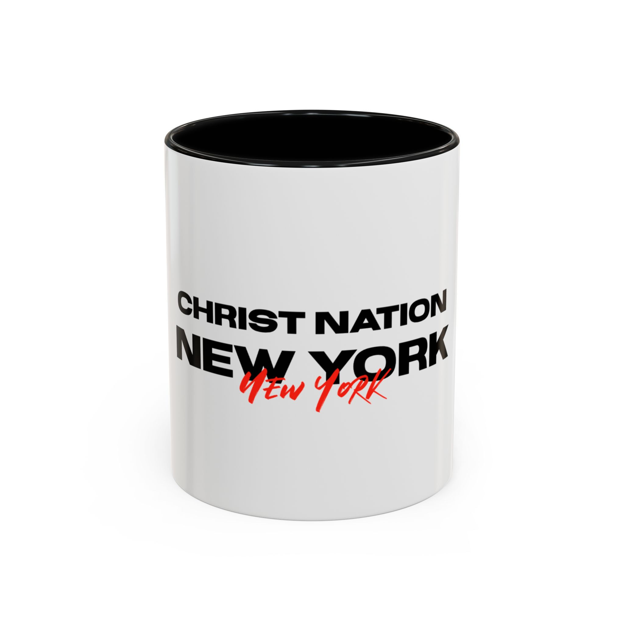 Christ Nation New York Mug | Faith Coffee Mug, Black Accent