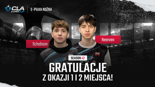 Gratulacje dla Neerven i Schabson za 1. i 2. miejsce w 42. sezonie CLA EuroCup eFootball