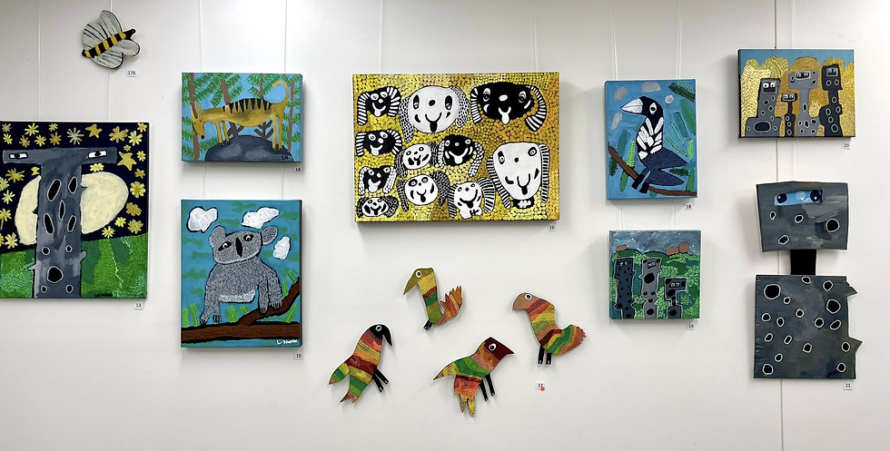 Part of the exhibition featuring work from Leonie Nunn