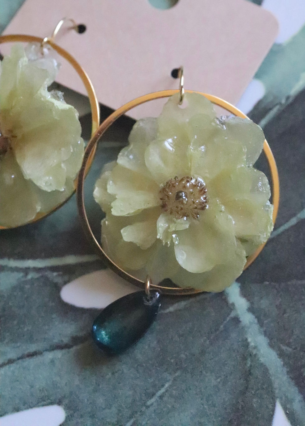 Thumbnail: Preserved Butterfly Ranunculus Earrings