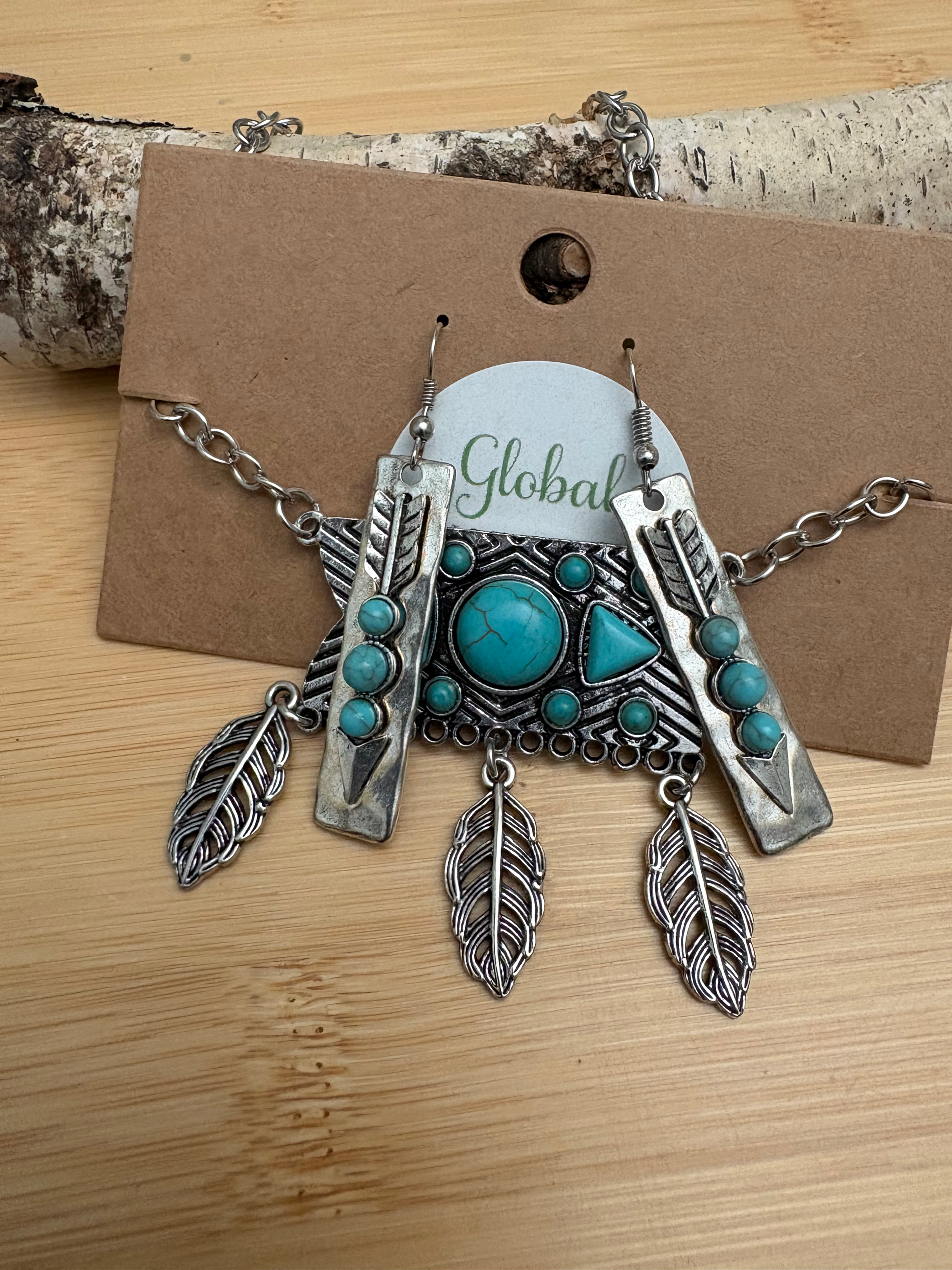 Aztec Turquoise Necklace Set 