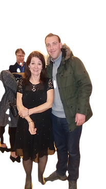 Joan Clubbs and Mart Lee at Corbridge Classic Cars project awards _