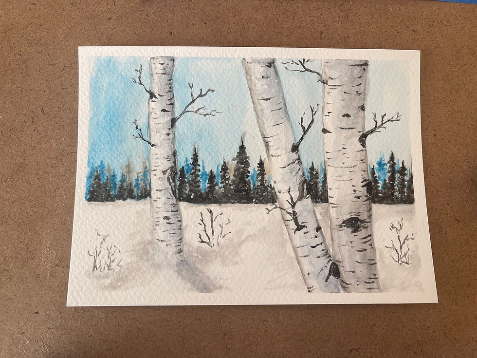 Painting Colorado Aspens in Winter