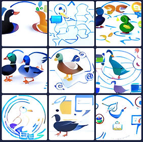 craiyon_143139_content_coordination_conflation_distinction_equivocation_indigo_ducks_br__e