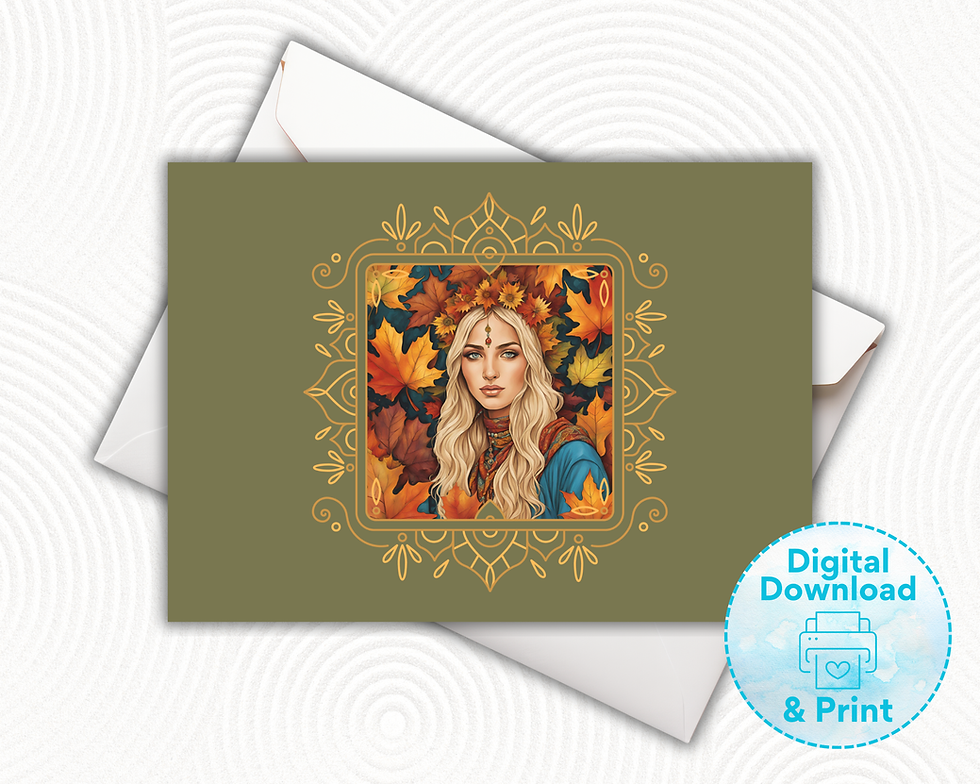 Thumbnail: Fall Leaf Hippie Blonde | 7x5 Note Card Set