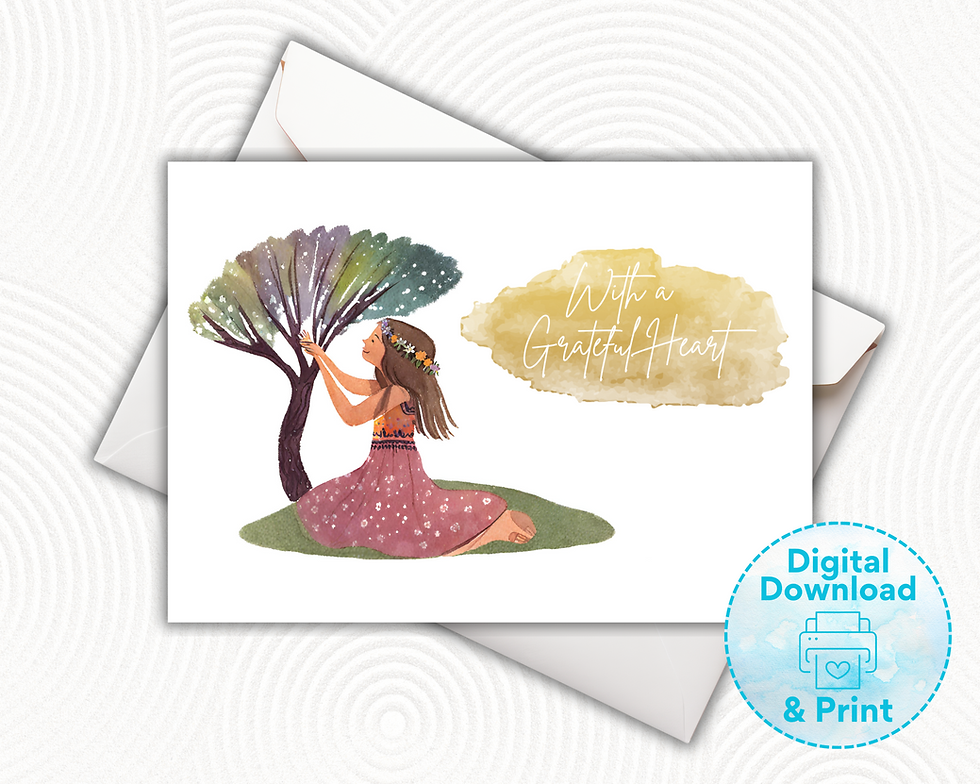 Thumbnail: Tree Hugger | 7x5 Grateful Heart Note Card Set
