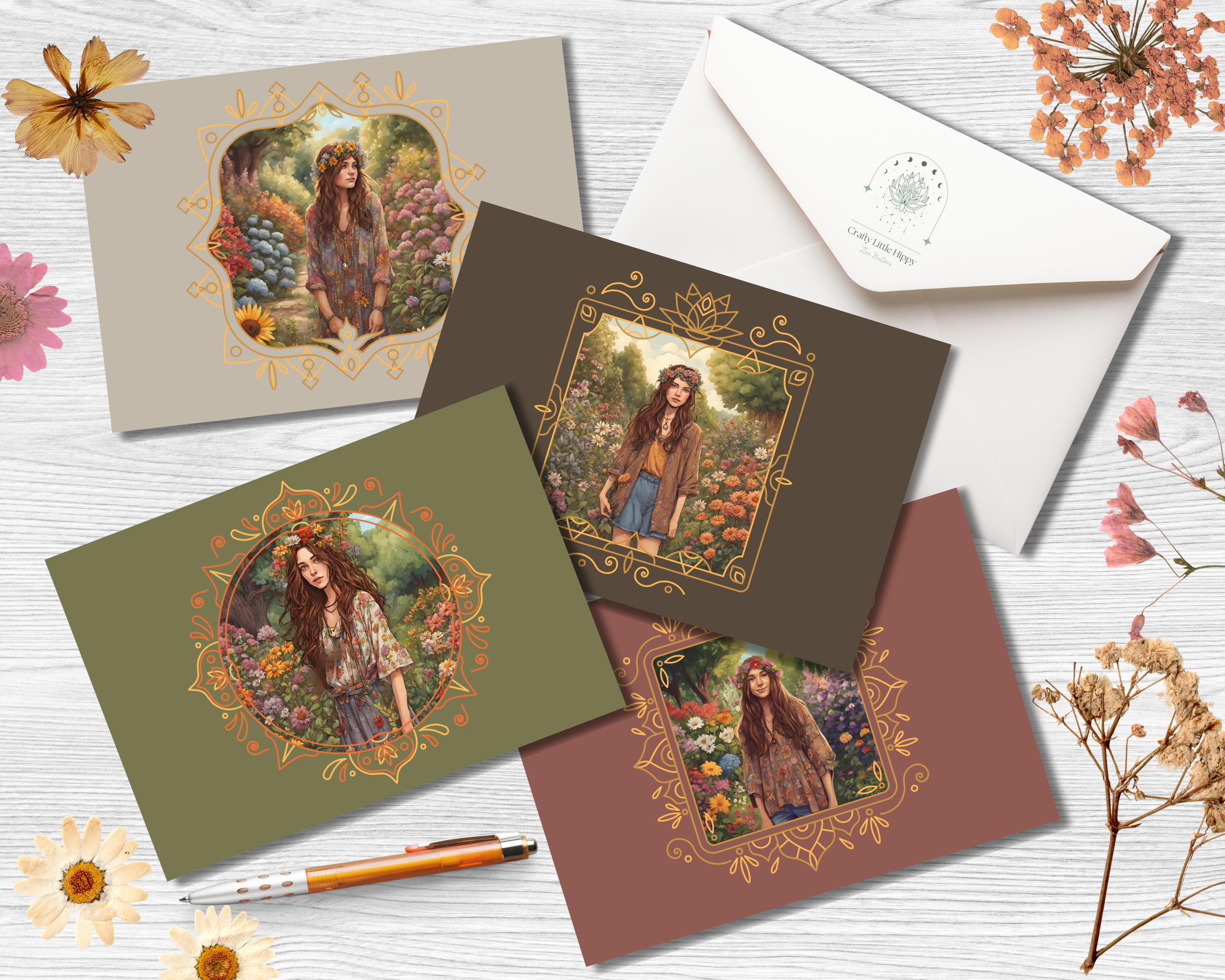 Hippie Nature Floral | 7x5 Note Set