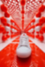 Red & White Adidas bubble corridor