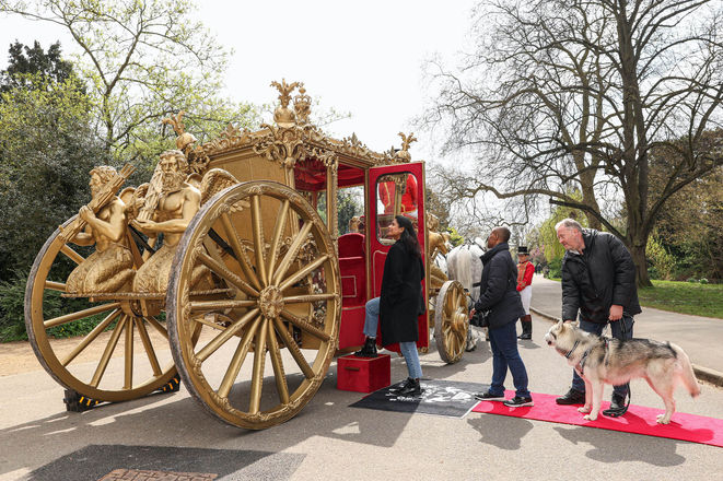 Open doors of the UBER Coronation Carriage