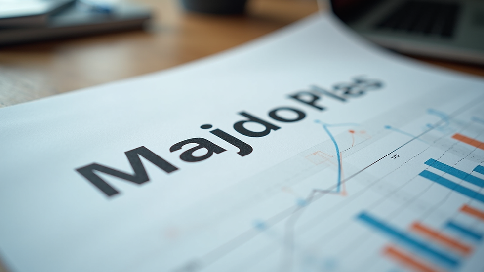 Close-up view of a marketing strategy plan on a desk