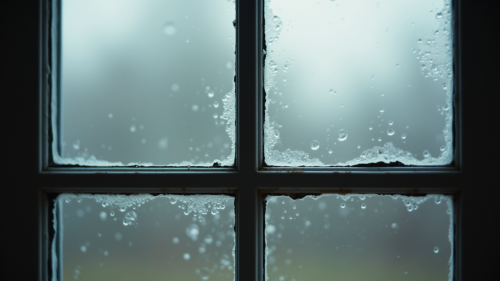 Close-up view of a double-pane window with condensation-free glass