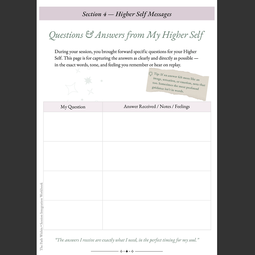 Thumbnail: Printable Post-QHHT Integration Journal