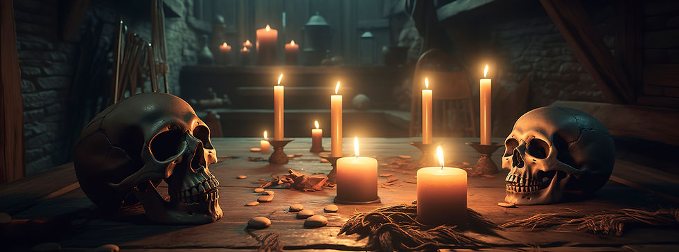 vecteezy_artificial-skull-and-candlestick-on-wooden-layer-on-black_24357103.jpg