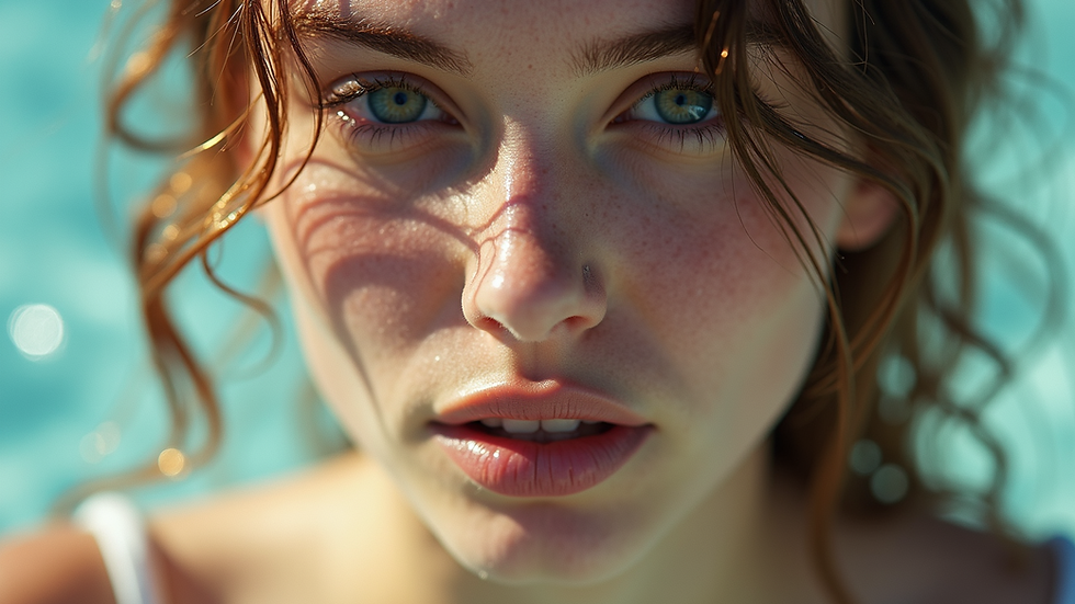 Close-up view of dry hair strands affected by chlorine