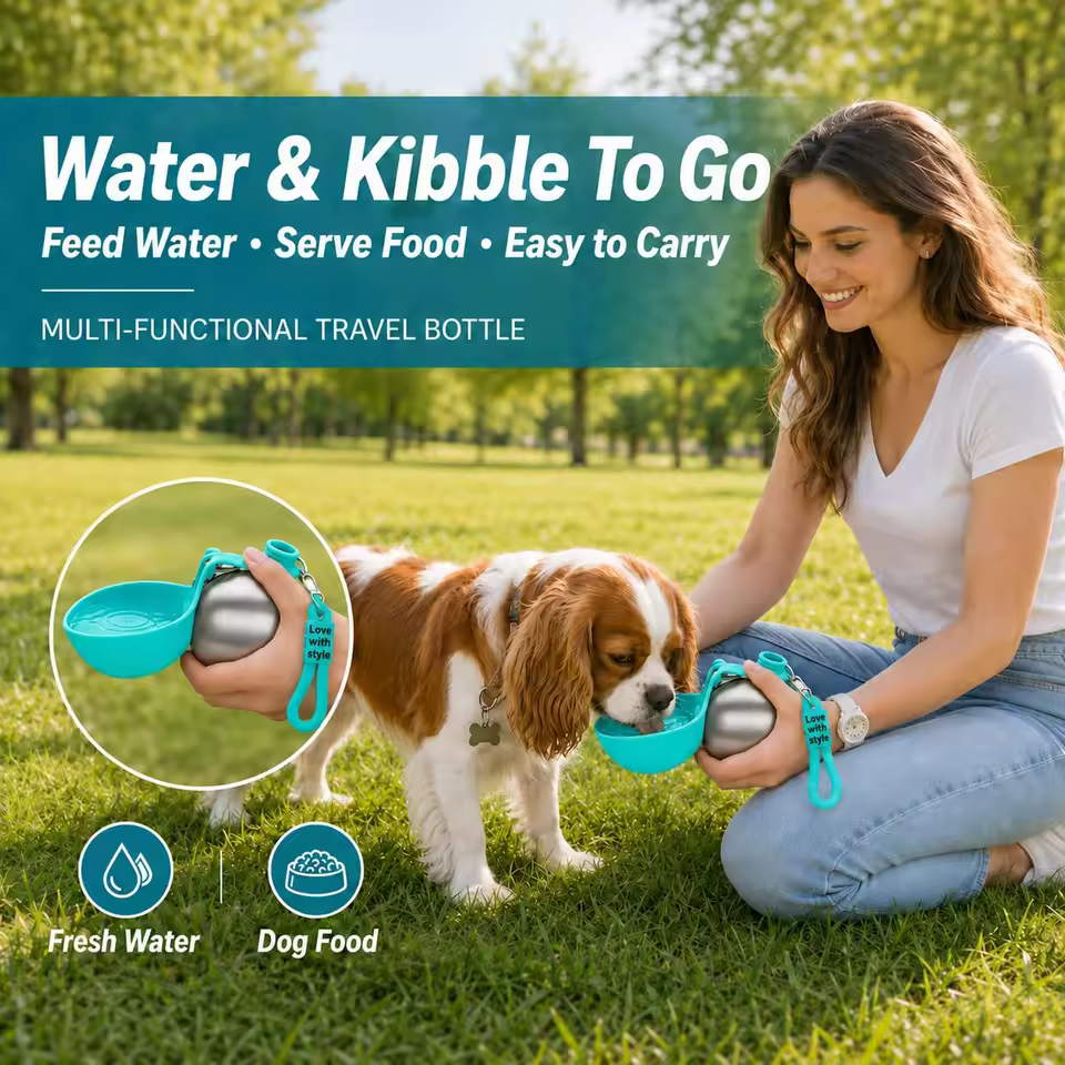 2-in-1 Portable Dog Water Bottle