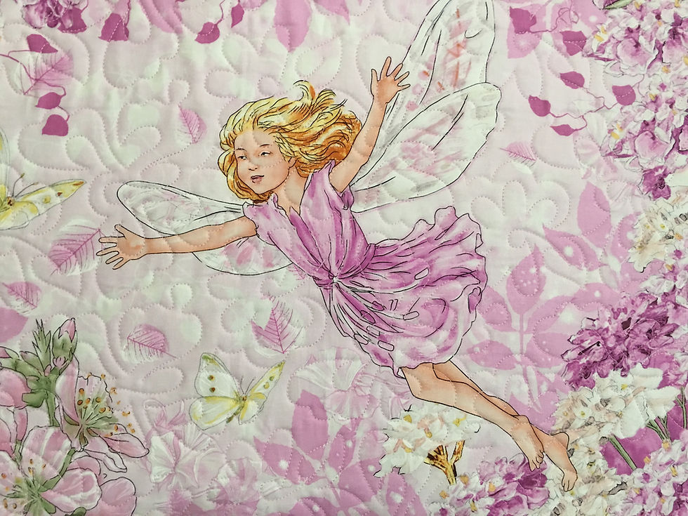 Closeup of Fairy dancing in the wind quilt
