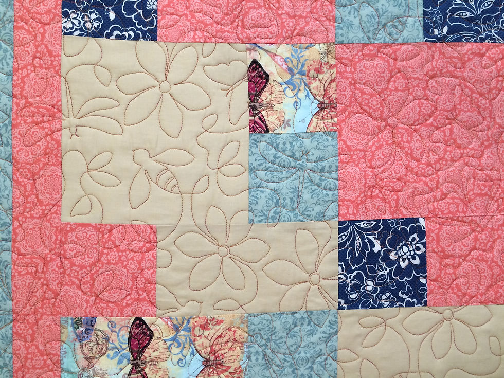 Closeup of Toni Rocha Square in a Square Quilt
