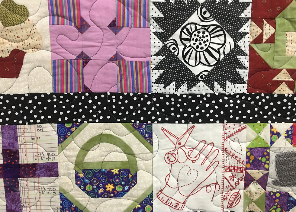 Meander Quilting Pattern on Splendid Sampler by Anita Mester
