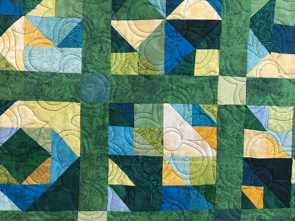 Flower Quilting Pattern on My Own Design Quilt by Susan Justice