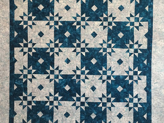 Linda Betncourt Blue and White Stars Quilt