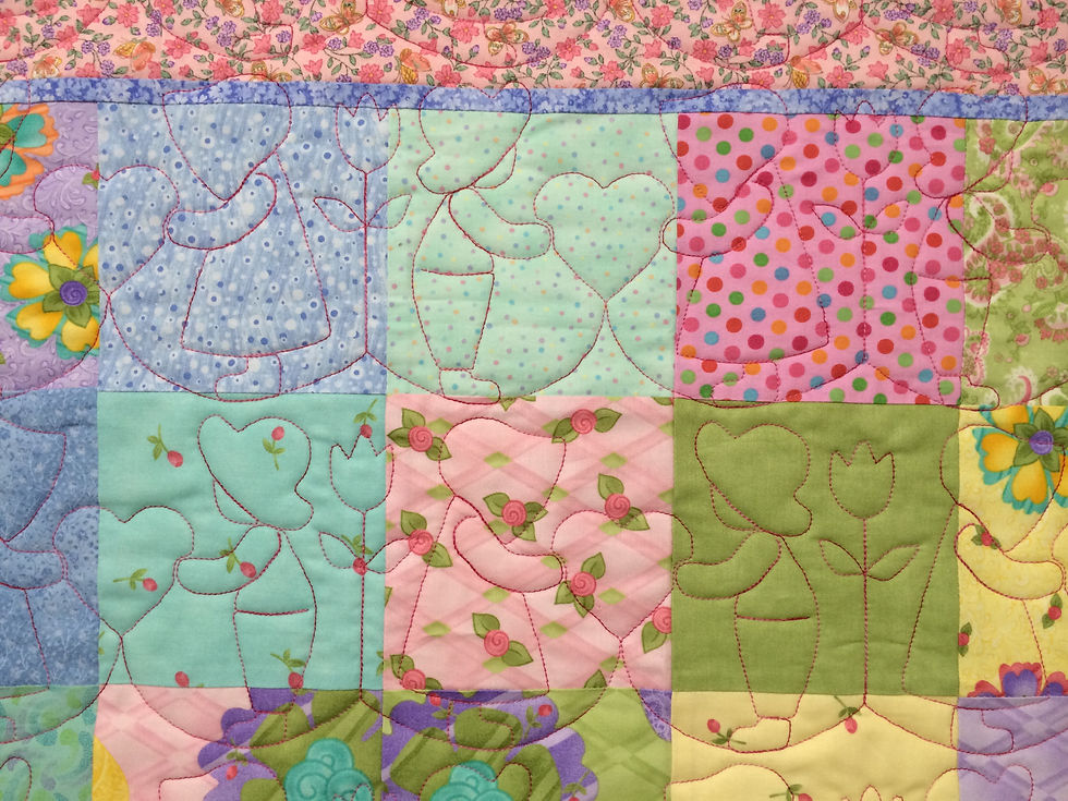 Children Quilting Pattern on Baby Quilt by Sally Krebs