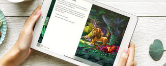 Woman holding the story in the app