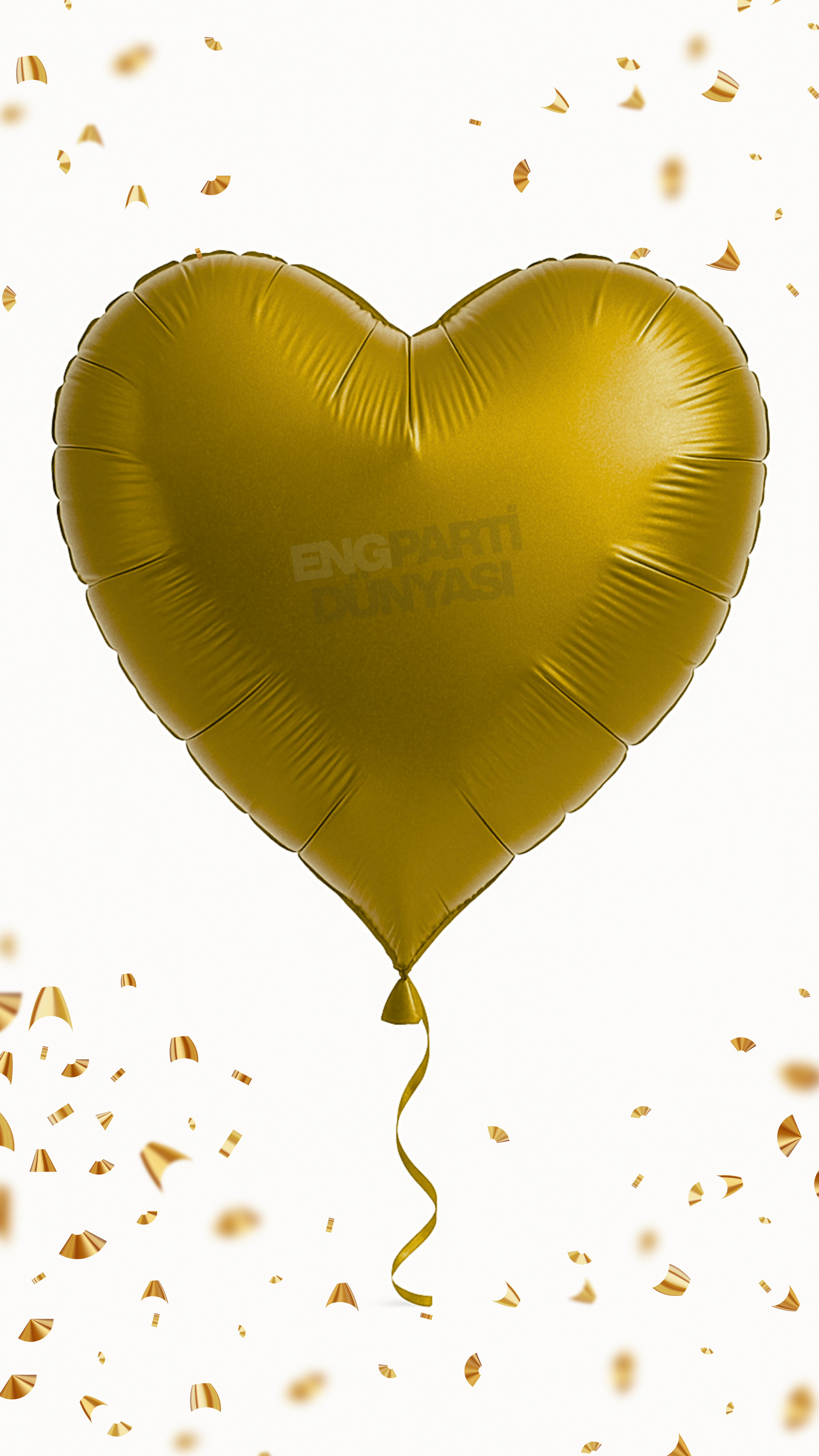 Gold Kalp Folyo Balon 18 İnç ( 45cm )