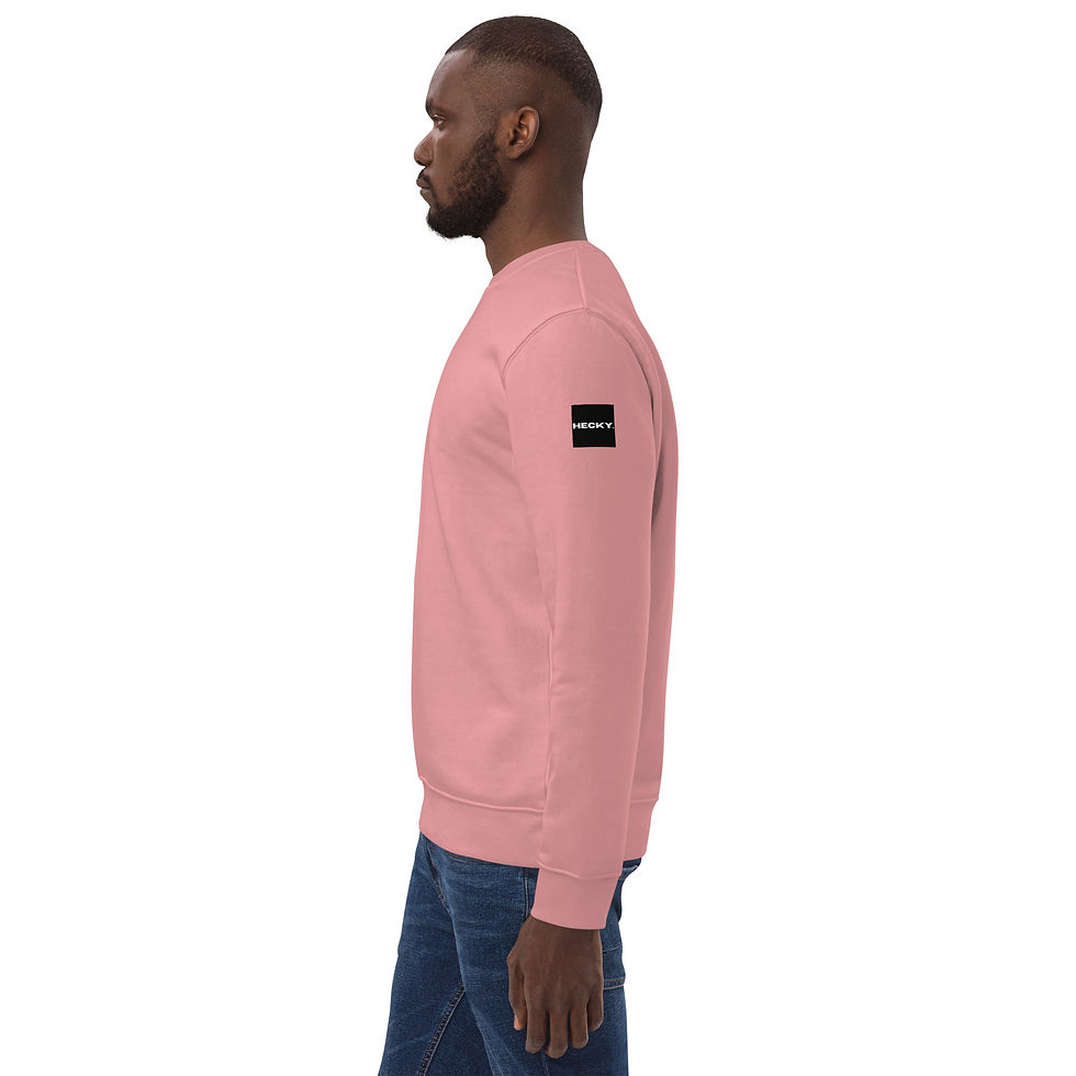 Thumbnail: HECKY. Unisex eco sweatshirt - Black Ink - Square Left Sleeve Logo