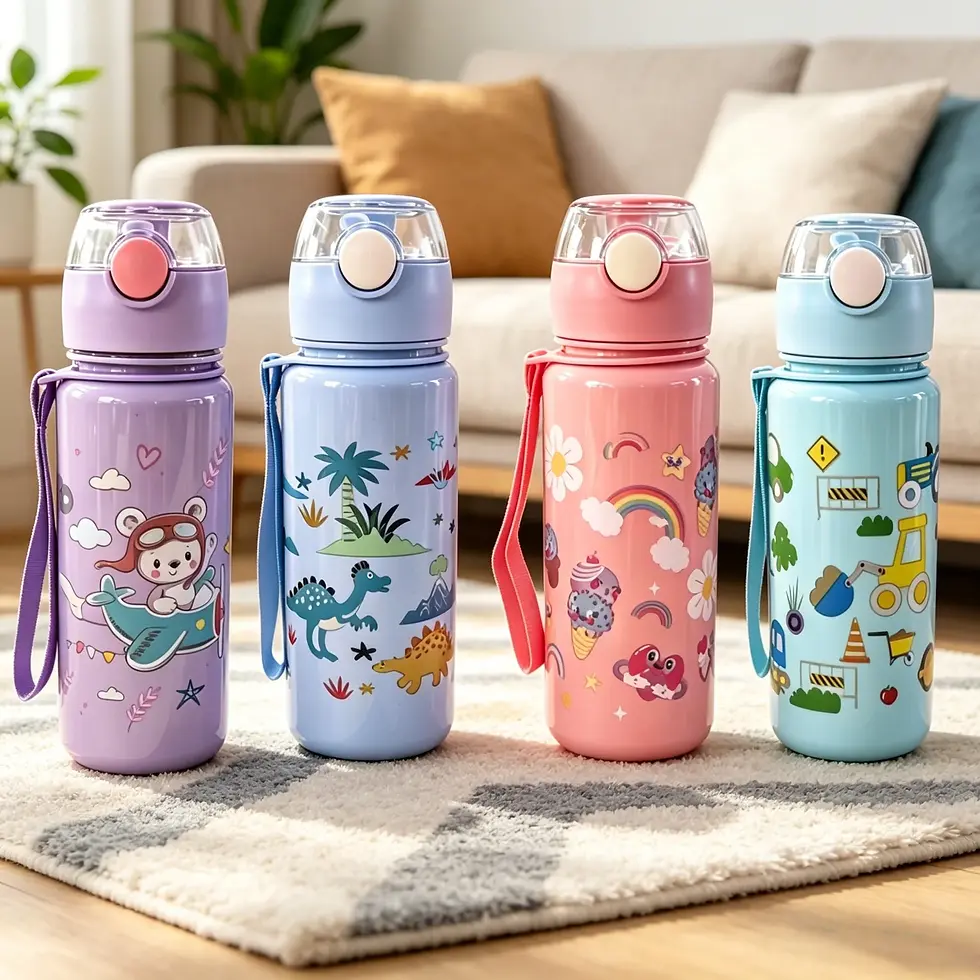 Miniature : Gourde dinosaure 500 ml avec paille pour enfants