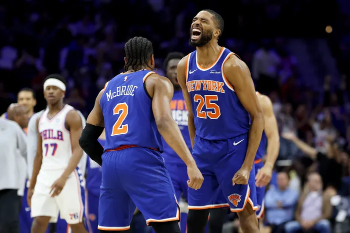 Knicks Deuce McBride and Mikal Bridges