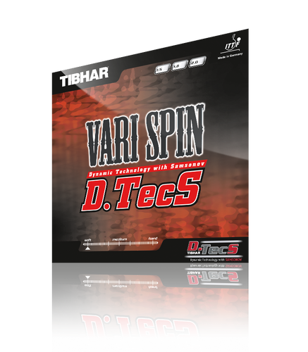 Caoutchouc Raquette 1.8mm Revêtement De Tennis De Table Tibhar Vari Spin - Effet Rotation - Noir 1.8mm Revetement Effet Contrôle 95