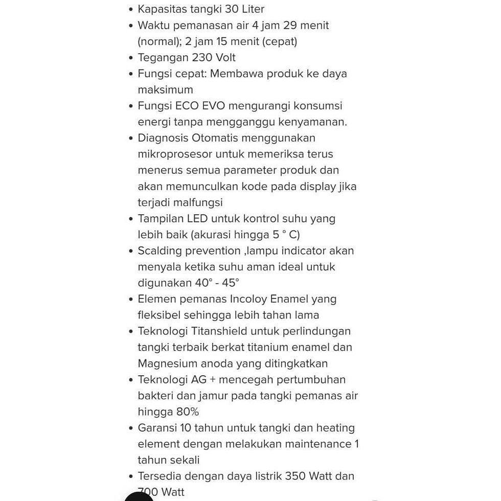 Thumbnail: ARISTON Slim2 Lux Double Power 30L Bisa Pilih Daya 350-700 Watt