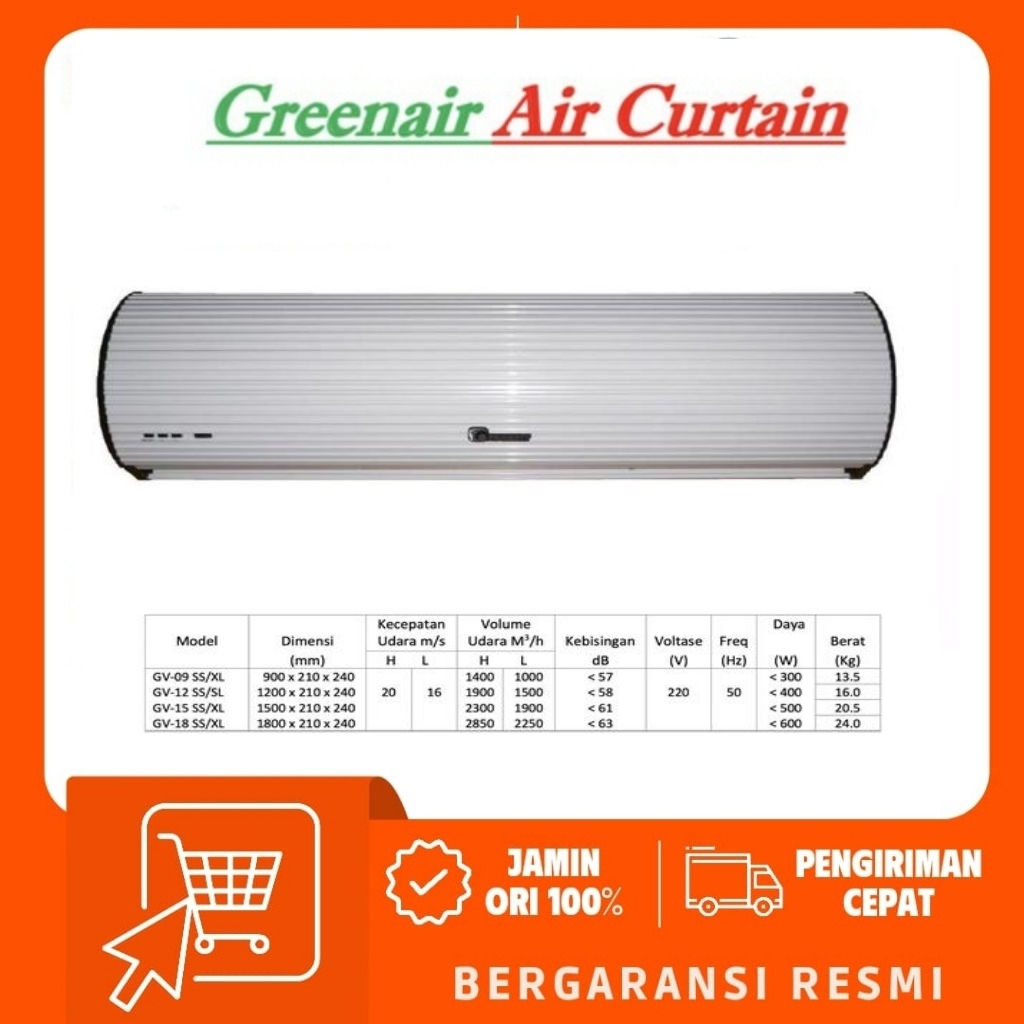 GREENAIR GV-09 SS/XL Air Curtain Super Strong 90cm