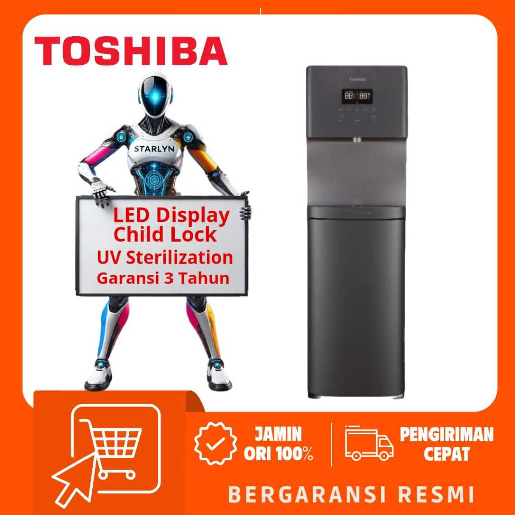 TOSHIBA Dispenser 1830 UV Galon Bawah RWF-W1830UVBN / RWFW1830UVBN