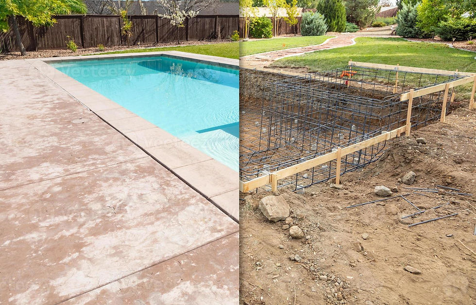 Before and after pool construction