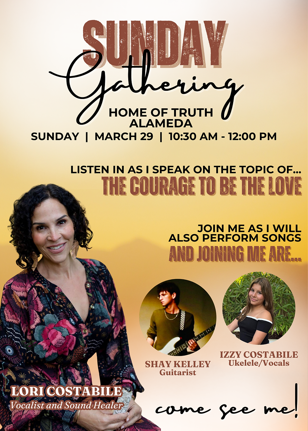 Sunday Gathering on March 29th