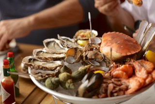 Photo credit: Johnny Stephens Photography. The seafood platter at Wright Bros