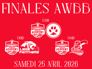 Trois de nos équipes Laurenty Academy qualifiées en finale de la Coupe AWBB 