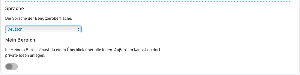 Einstellungen - Mein Bereich