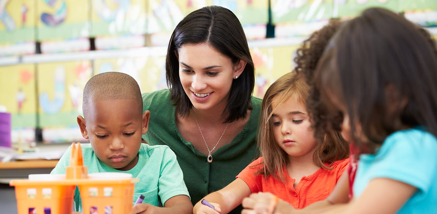 Preschool Teacher and Students