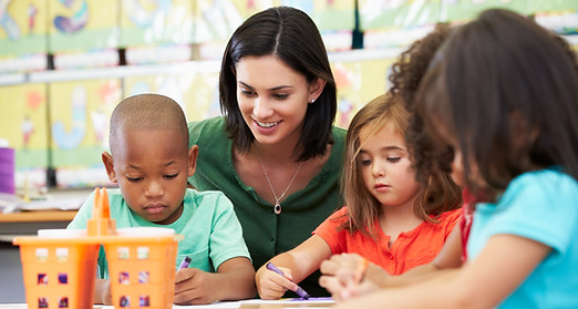 Preschool Teacher and Students