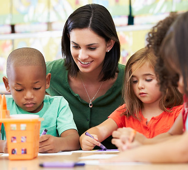 Preschool Teacher and Students