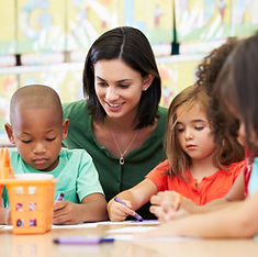 Preschool Teacher and Students