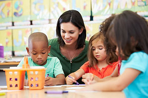 Preschool Teacher and Students