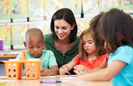 Preschool Teacher and Students