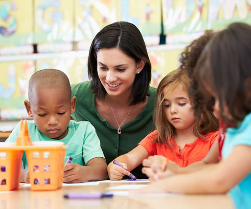 Preschool Teacher and Students 