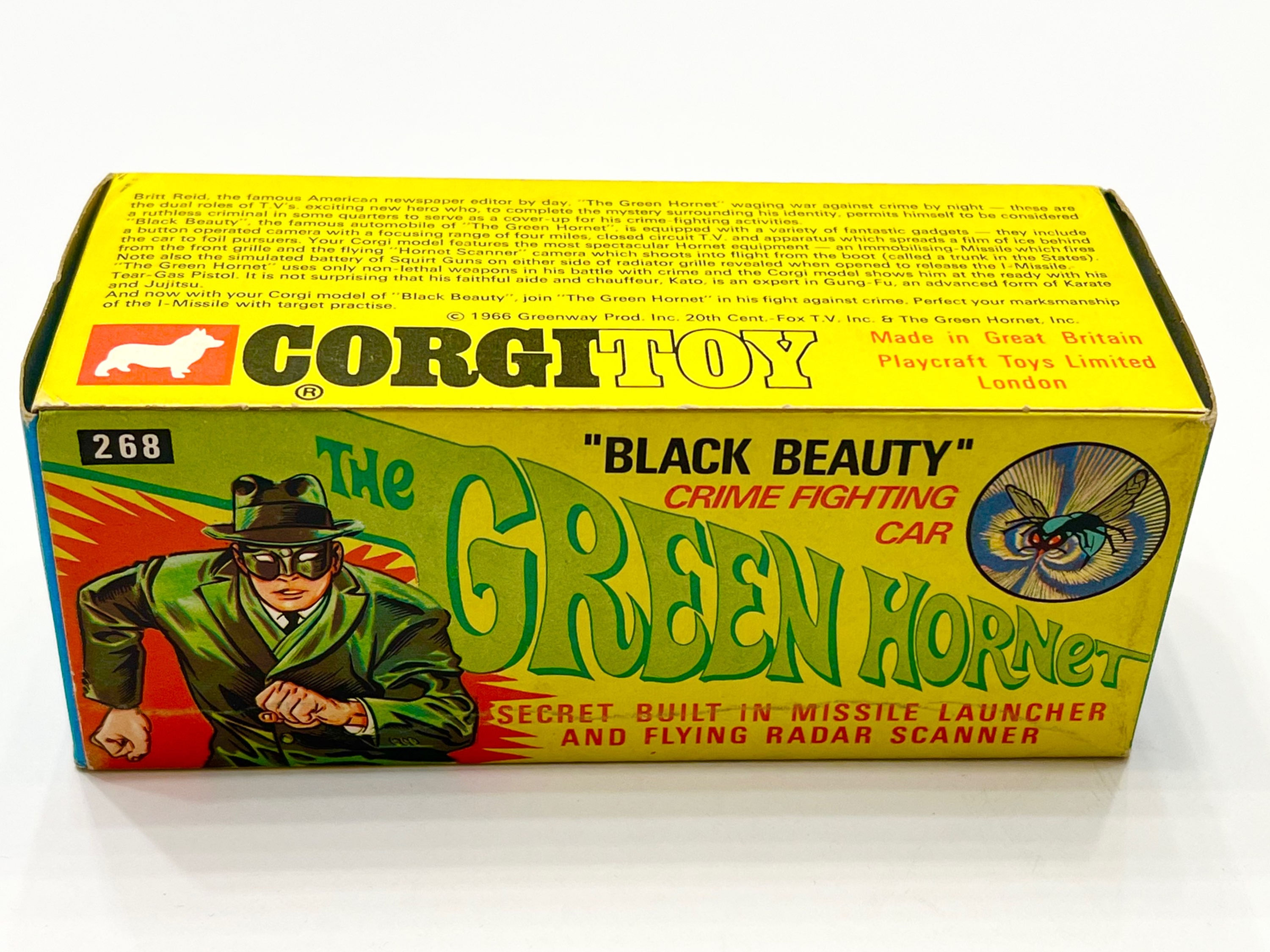 SOLD! 1966 CORGI GREEN HORNET BLACK BEAUTY COMPLETE 