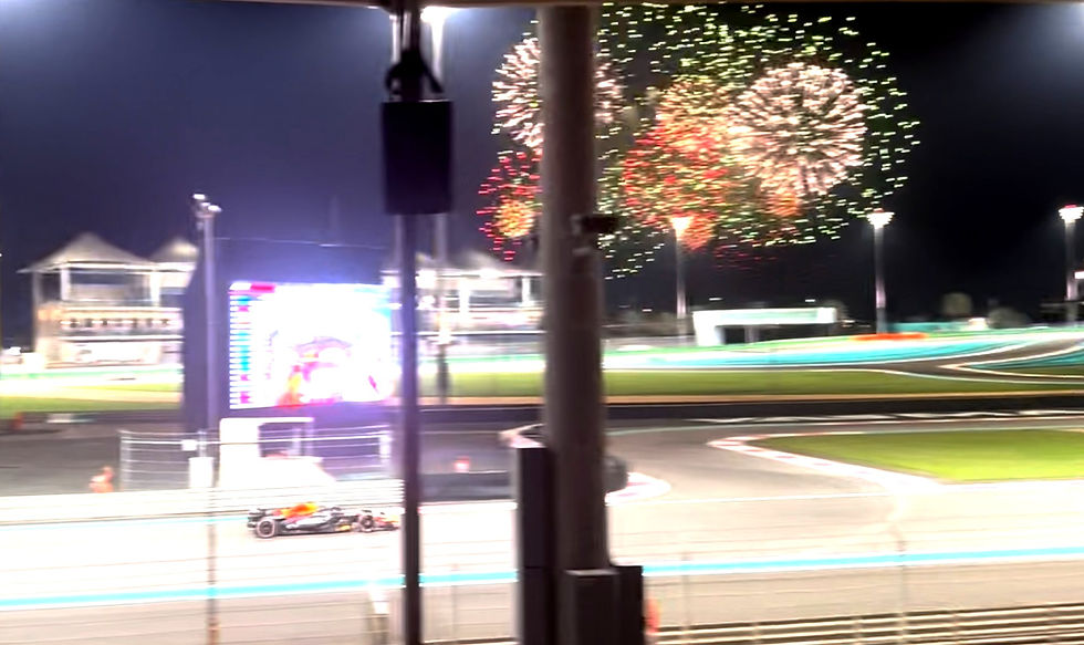 Max Verstappen's Victory Lap under the Fireworks; Bubbly Tourist's ultimate guide to Abu Dhabi Grand Prix; Max Verstappen victory lap; YAS Island; p.aces to see; things to do