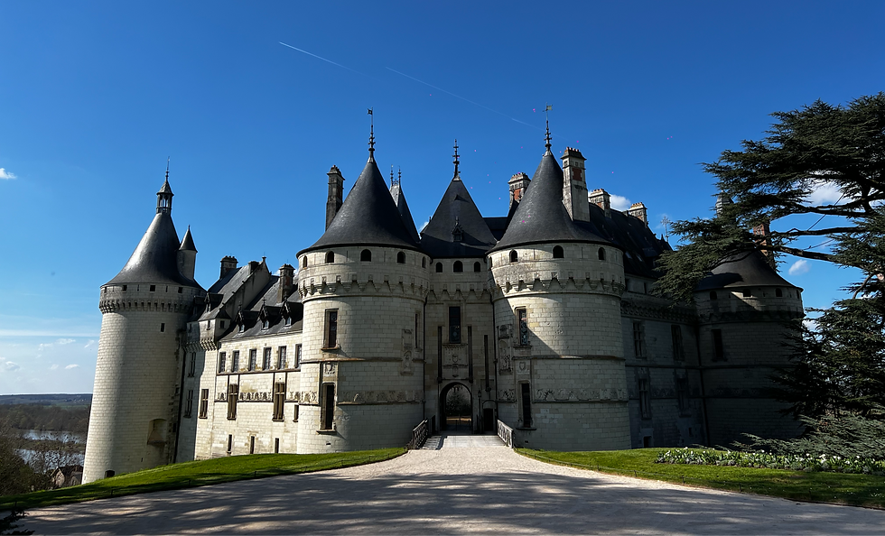 Chateau Chaumont-sur-Loire in the Loire Valley, France; Bubbly Tourist beautiful and favorite chateaux castles Loire Valley, day trip from Paris